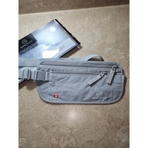 Alpha Keeper RFID Money Travel Belt‎ Passport Holder Fanny Pack Silver New